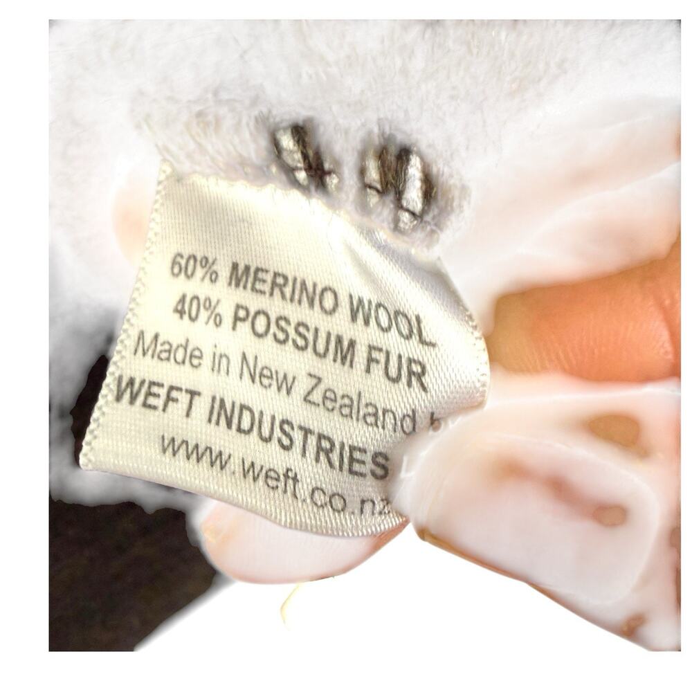 New Zealand Merino Wool Possum Brown Zip Jacket Sweater Large Weft Ind. Vintage - Picture 13 of 15